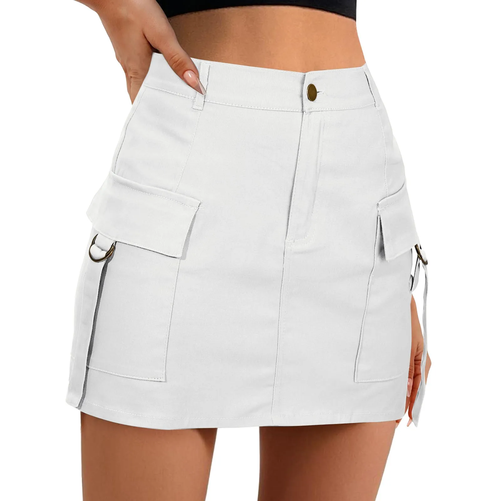 

Workwear Skirts For Women In Summer With Pockets Mini Comfortable Lifting Buttocks Casual Short Skirt Daily Commuting Wear