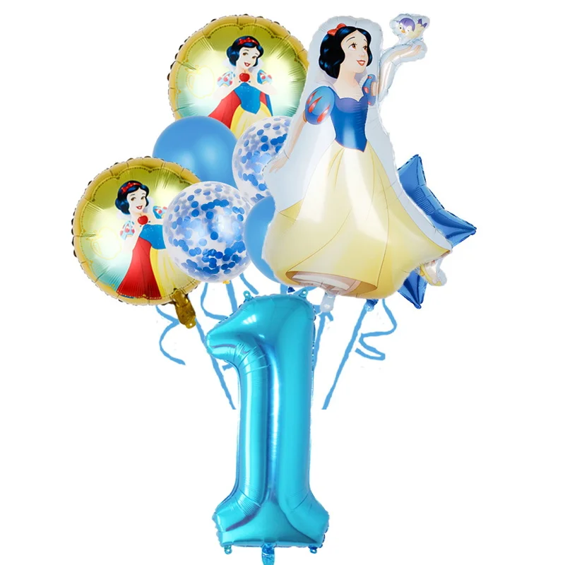 Geburtstag Schneewittchen Dekoration Partyzubehör Set Ballon Teller Tasse Serviette Banner Kuchen Topper Schneewittchen Geburtstag Baby Dekoration – Detail 35