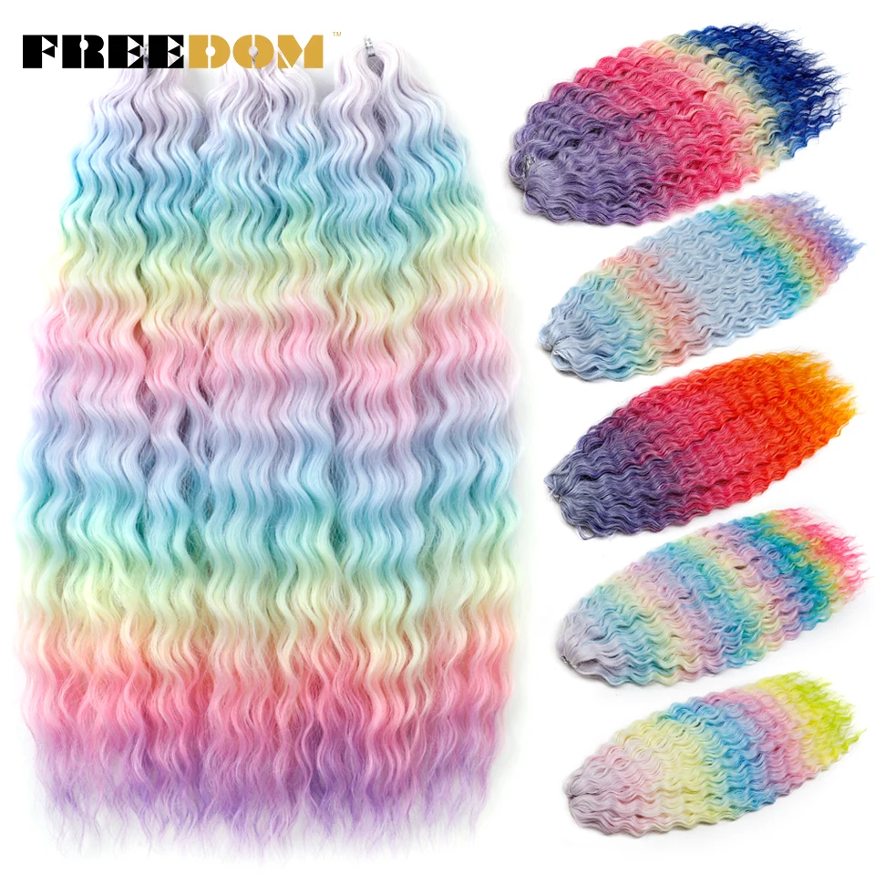 Colorful Ombre Blonde Water Wave Hair Extensions