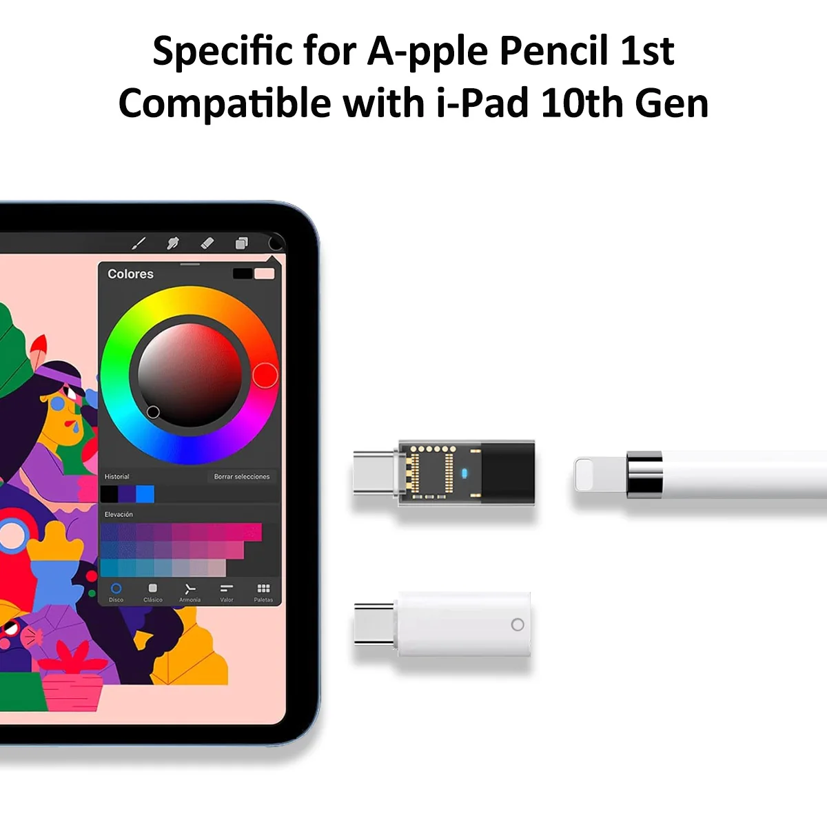 Stylus Pen Pencil Charge Adapter for Apple Pencil 1st Generation Bluetooth-Compatible Stylus Pen Charger Converter for IPad10 apple pencil charger