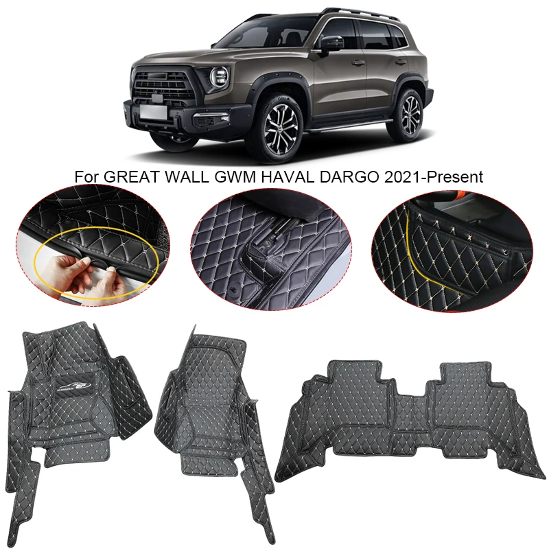 

3D Full Surround For Great Wall GWM Haval Dargo 2021-2025 Car Floor Mat Protect Liner Foot Pads Carpet PU Leather Waterproof