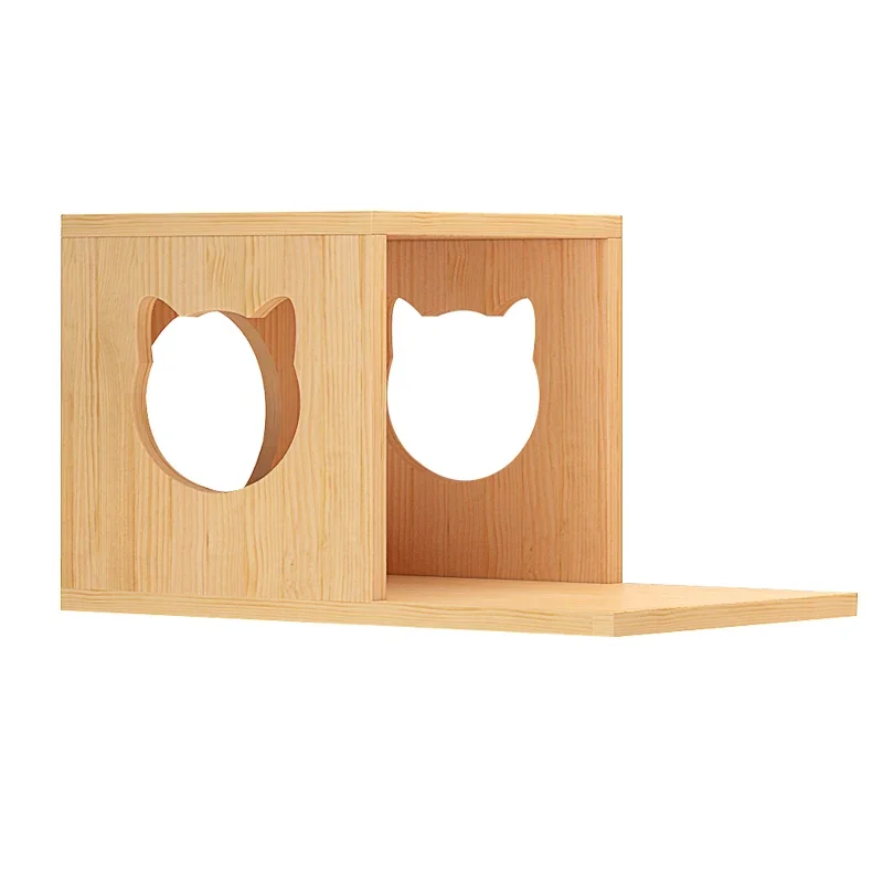 Madeira maciça Cat Tower Tree para Condomínio, Coçar Plataforma, sofá Mat, Produtos para animais de estimação para gatinhos, Wall Hanging Game, Escalada Frame