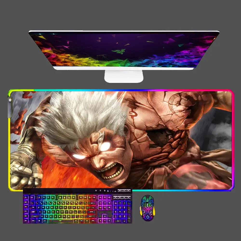 

Asura's Wrath RGB Big Anime Mouse Pad 900x400 Office Mini PC Mousepad Gaming Accessories XXL LED Laptop Keyboard Soft Table Mat