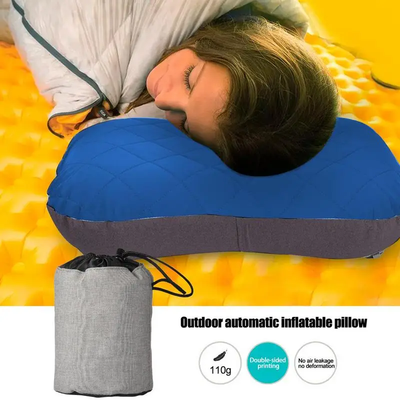 HOT Travel Pillow Air Inflatable Airplane Car Pillows Pillow Folding Press Type Bed Pillows Neck Cushion Home Office Supplies 5