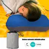 HOT Travel Pillow Air Inflatable Airplane Car Pillows Pillow Folding Press Type Bed Pillows Neck Cushion Home Office Supplies 5