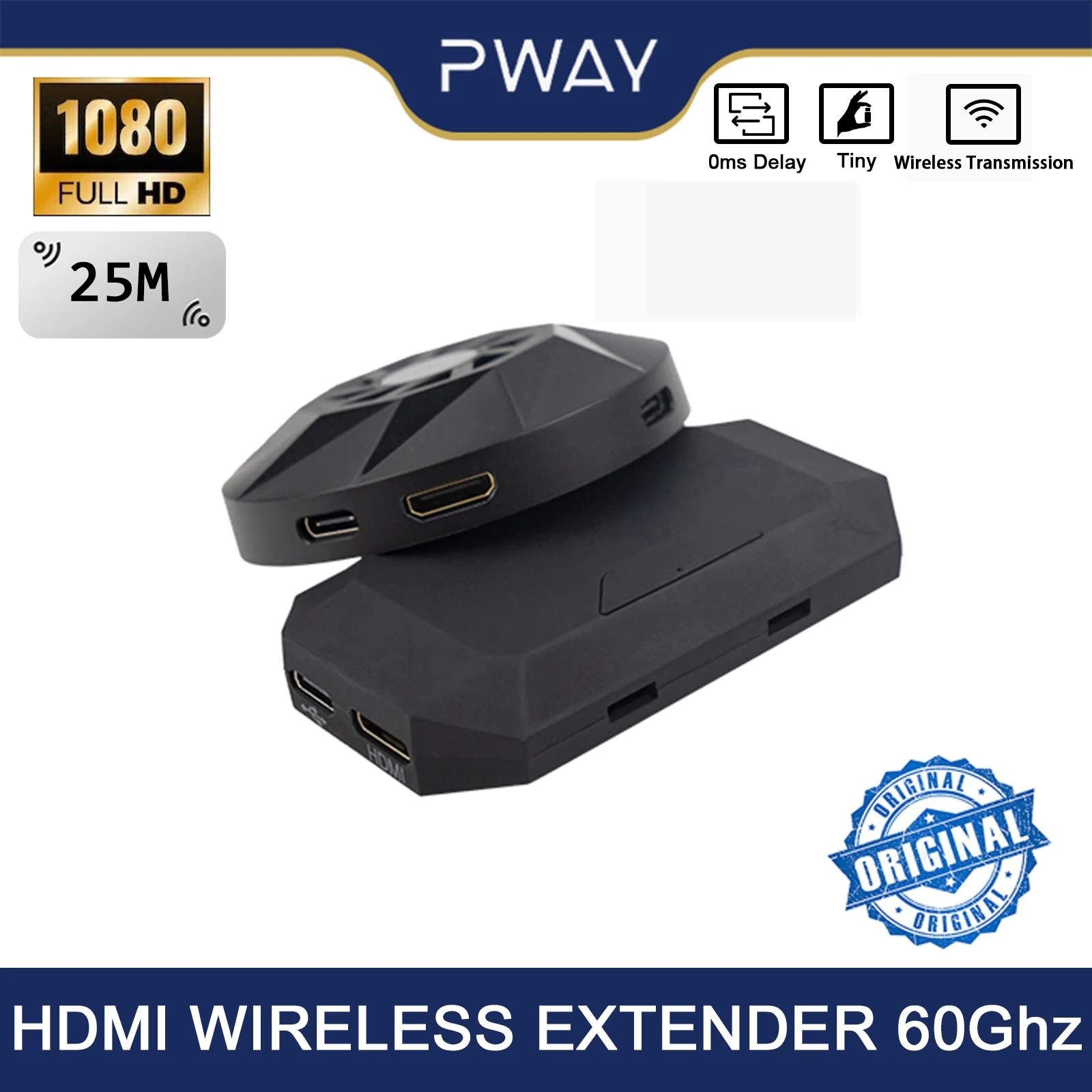 Pway 25m Zero Latency Wireless Hdmi Extender No Delay 60ghz 3.96gbit/s