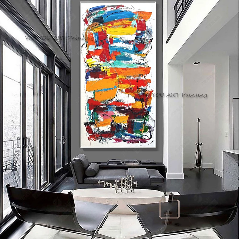 

Модная роспись вручную, цветная картина маслом, нож, Настенная картина, Толстая Оранжевая роспись, картина для гостиной, Декор, кисть, Настенный декор