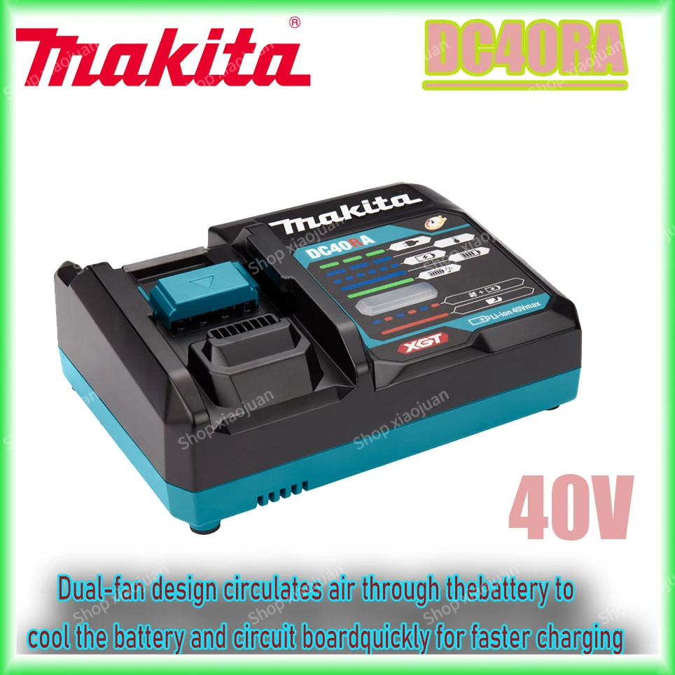 

Makita DC40RA 40V Max XGT Rapid Optimum Charger Digital Display Original 40V Lithium Battery Charger Dual Fan Design