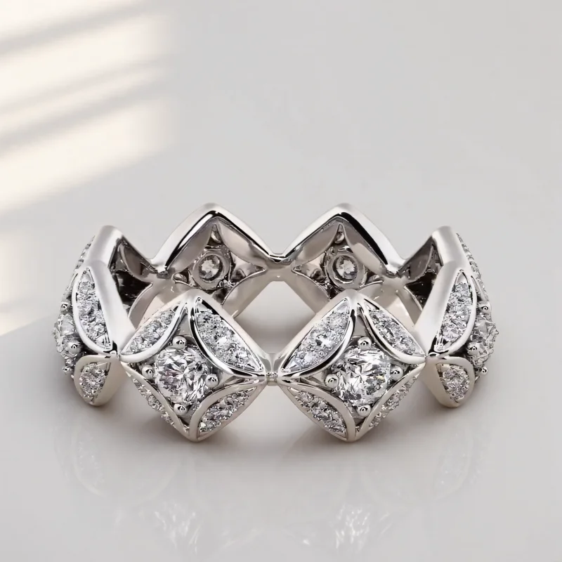 Unique White Zircon Geometric Rings For Women Silver Color Pormise Engagement Wedding Bands Bridal Jewelry Mothers Day Gifts 3