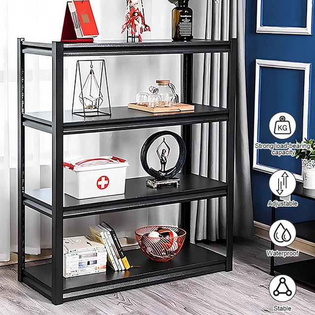 Étagères de rangement à 4 niveaux, étagère métallique réglable, unité d'étagère de Garage robuste, étagères de rangement pour entrepôt et balcon 4