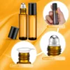 5PC Amber Roller Ball Essential Glass Oil Bottle Empty Perfume Roller Ball Refillable Liquid Container 1/2/3/5/10ML Makeup Tools 2
