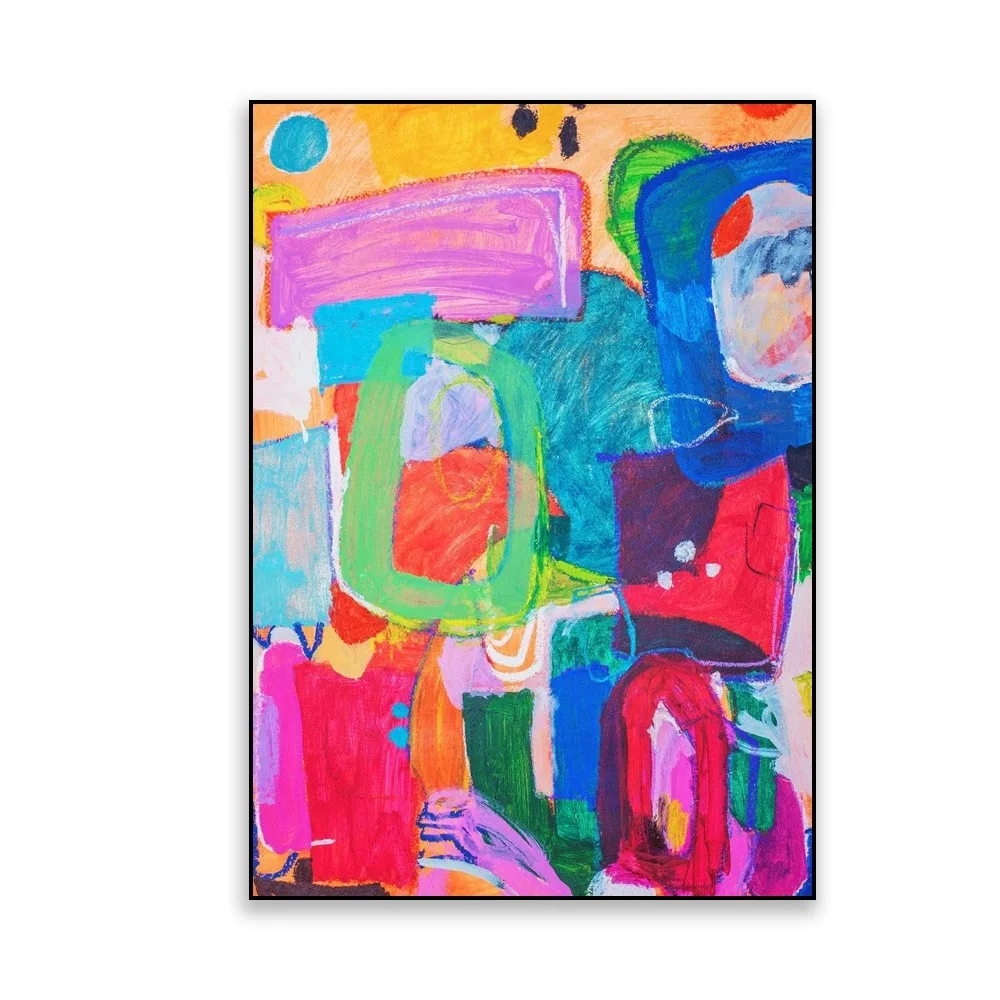 Mid-Century Modern Colorful Wall Art Canvas Decor