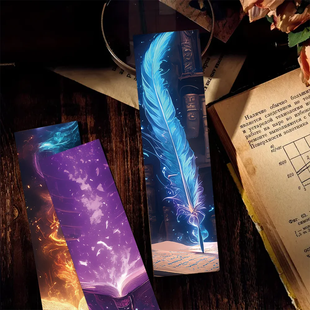 Floral Painting Bookmark Paper Bookmark Bookmark Page Holder Bookmark Holder 30pcs Fantasy Reading Bookmarks Student Books Book Page Marking Paper Card Creative Gift DIY Book Marking Message Card