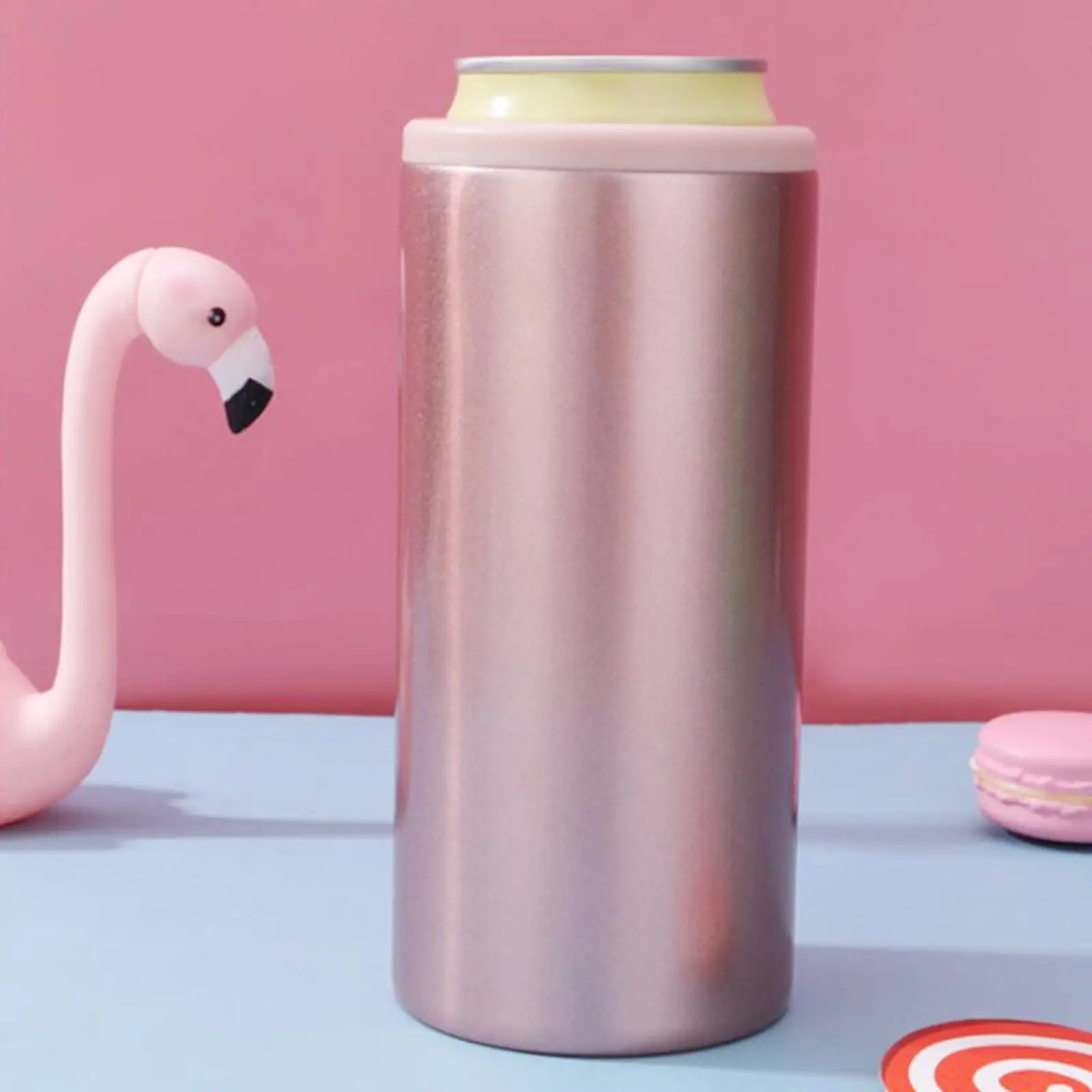 Double Wall Insulated Drink Cooler Coffee Cola Cans Cooling Cup Outdoor