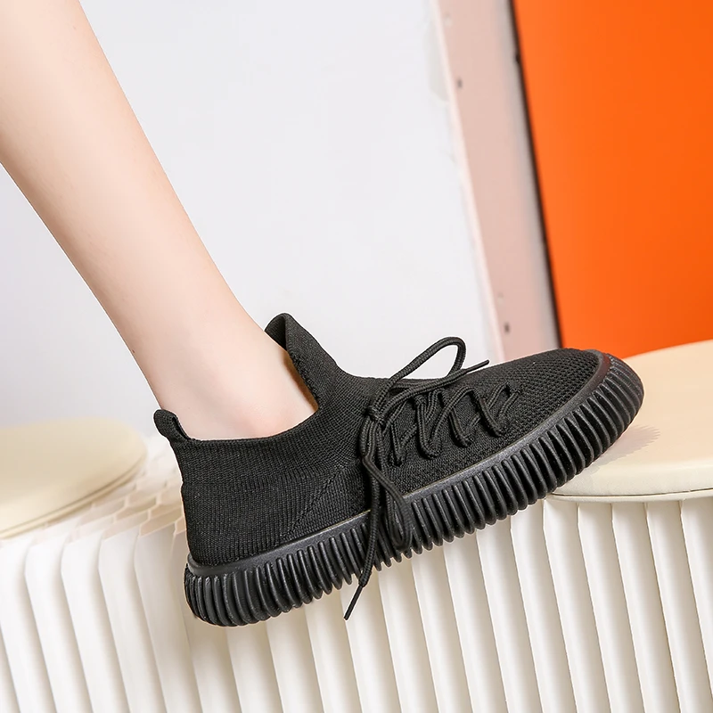 Women Casual Sneakers Pump Shoes for Women Knitted Shoes Round Toe