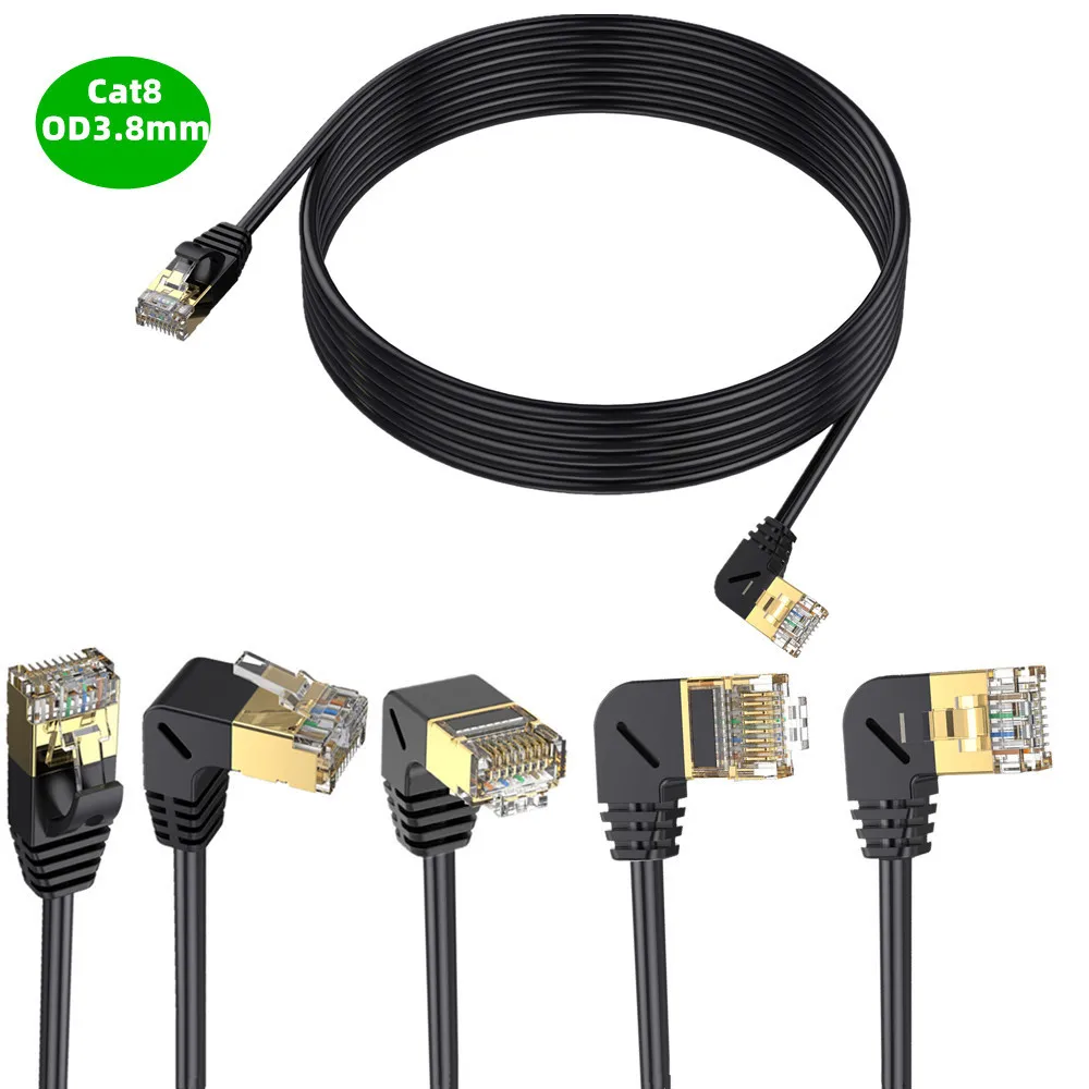 Cavo Ethernet Cat6 3 Metri: 10 Gbps, RJ45 Piatto Nero Per Router E Gaming