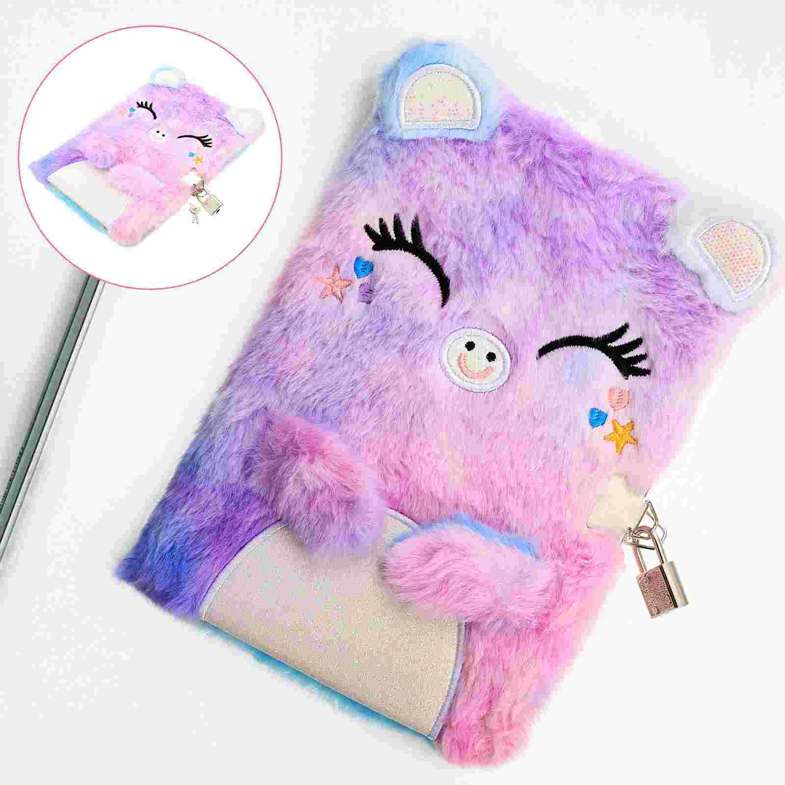 Diary for Girls with Lock and Keys Plush Secret Diary Writing Journal Lined Pages Sequined Design Notebook Student School