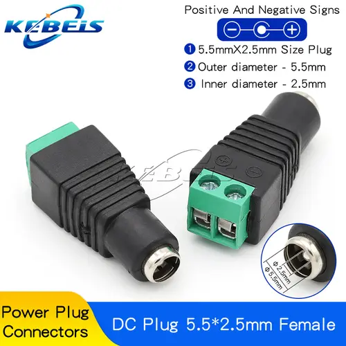 2/5/10PCS DC 12V Male Female BNC Connectors 5.5*2.1mm/2.5mm Welding-Free Power DC Plug Adapter Jack Sockets For LED CCTV Camera - Image 16