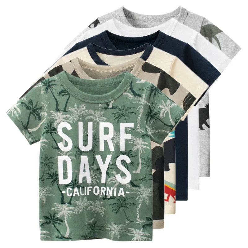 Children T Shirt Korean Children's Clothing Summer Cotton Short Sleeve T-shirt for Boys Letter Camouflage Print O-Neck Baby Top Kids Clothes children t shirt