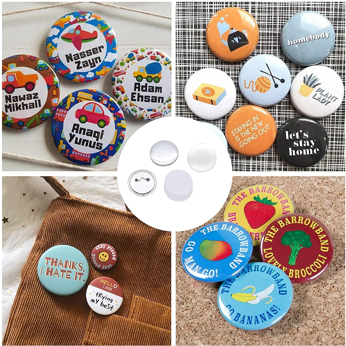 Badge Parts 100/200 Sets Metal Badge Pin Button Maker 25-75MM for Art Crafts
