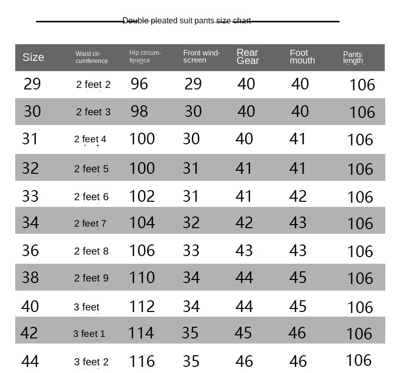 Double Pleated Men Suit Pants High Waist Straight Loose Office Formal Dress Trouser for Man Black Gray Big Size 40 42 44