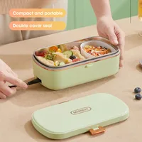 Boîte à déjeuner électrique chauffage Mini déjeuner boîte à riz chaud Portable sans eau chauffage des aliments boîte à déjeuner bureau dortoir boîte à déjeuner chauffage 1
