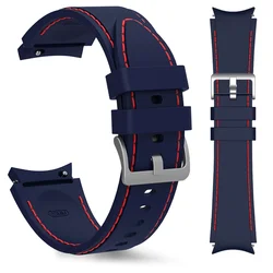 Premium No Gap Silicone Watch Strap - Comfortable Fit for All Models (Midnight blue red)