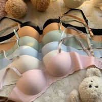 Soutien-gorge push-up sexy pour femme, bralette côtelée sans armatures, sous-vêtement doux à demi-bonnet fixe, soutien-gorge invisible sans couture, lingerie pour petite poitrine S-XL 2