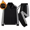 2023 New Fleece-Lined Couple Suit Three-Piece Fashionable Korean Style Casual Sports Slims Set For Men 2