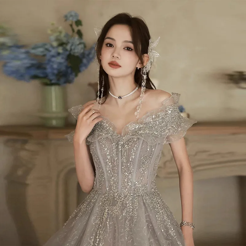 Elegant Women's Prom Dress Quinceanera Dresses A-line Off The Shoulder  Vintage Party Dresses for Women Formal Vestidos 2025 New - AliExpress 320