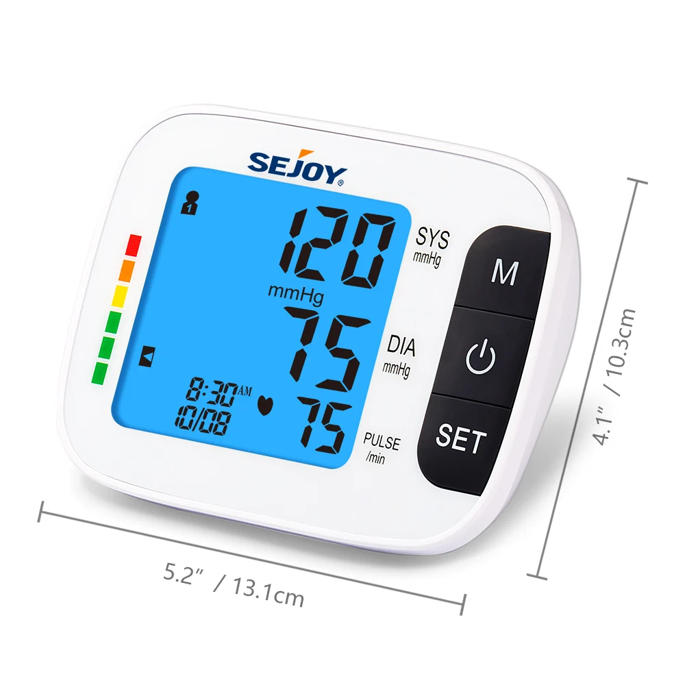 Digital Upper Arm Blood Pressure Monitor Equipment Automatic Sphygmomanometer Medical Portable Tonometer Tensiometer Heart Rate