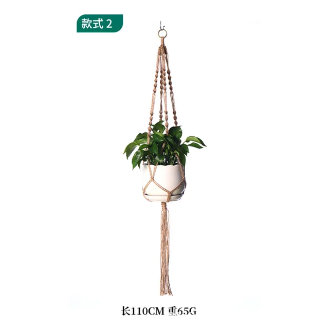Kézzel Készített Makrame Növényi Fogas Virág /Edény A Fali Dekoráció Megyei Kerti Lógó Dekorációs Edény Tartó - Image 6