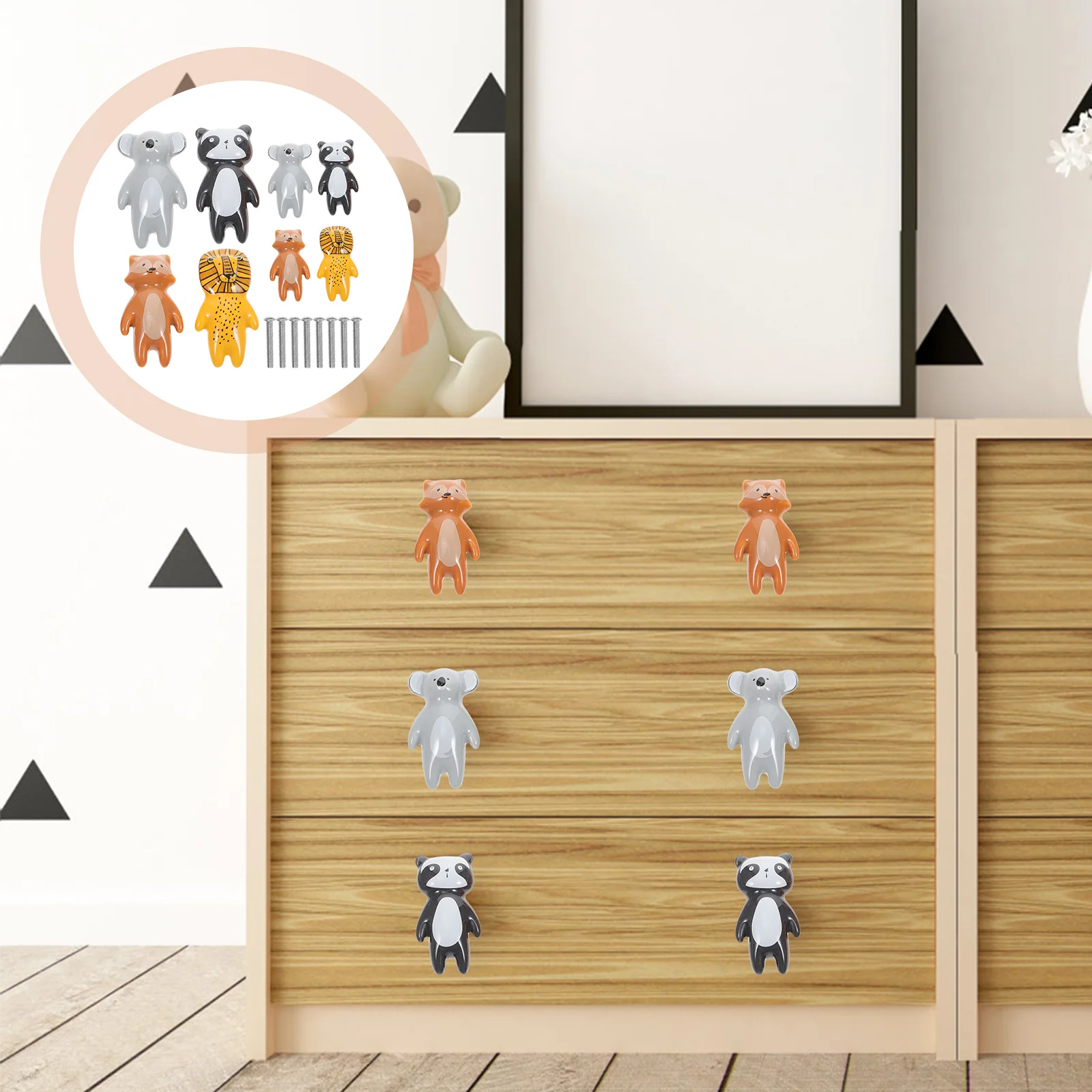 

8 Pcs Kitchen Cabinets Ceramic Handle Furniture Drawer Knobs Dresser Handles Matte for Drawers Wardrobe Door Child