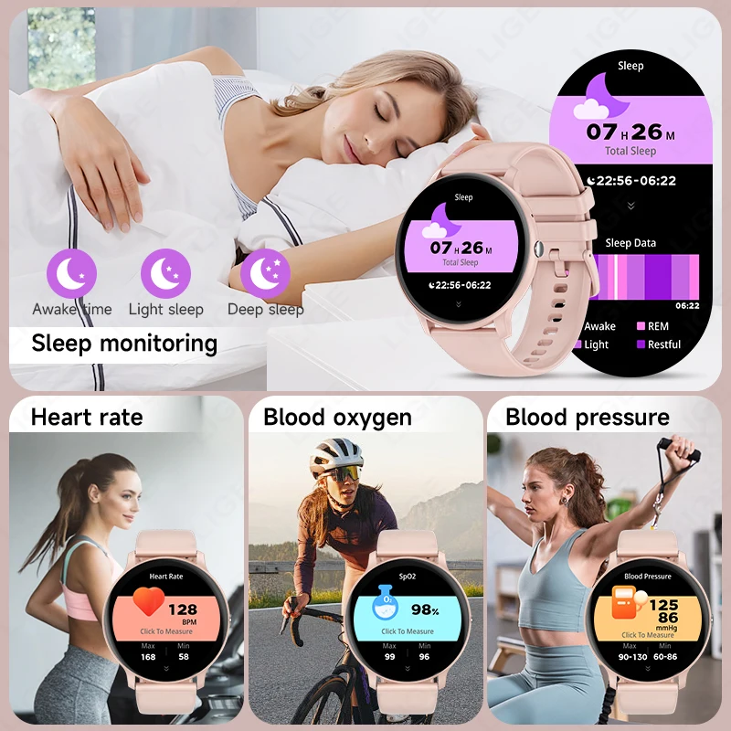 LIGE 2025 New Smart Watch Women Bluetooth Call Music Heart Rate Sport Fitness Watches Men Smartwatch Ladies Gift For Android iOS