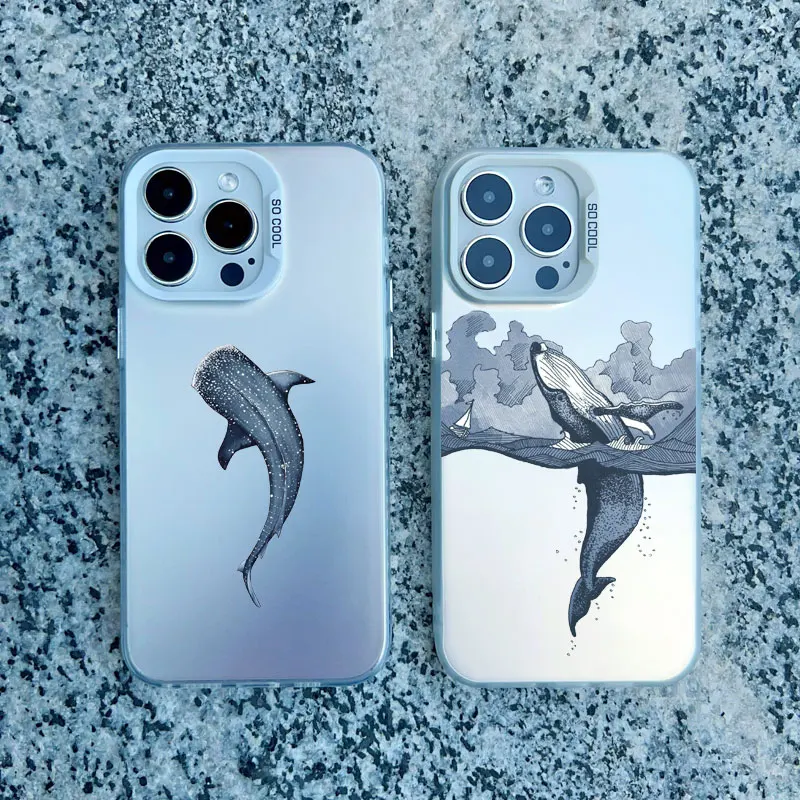 Sea Blue Turtle Design Laser-Engraved Phone Case with Cool Ocean Pattern
