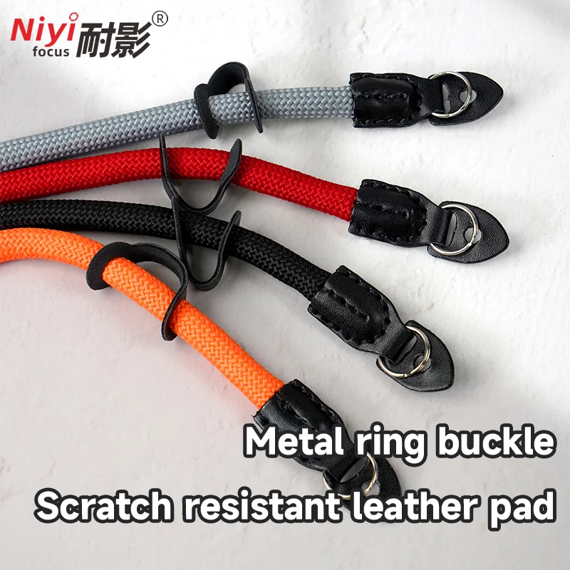 미니멀리스트 나일론 카메라 스트랩, 원형 러그가 있는 미러리스 카메라용 범용 스트랩, 112cm 조절 가능한 로프 스트랩