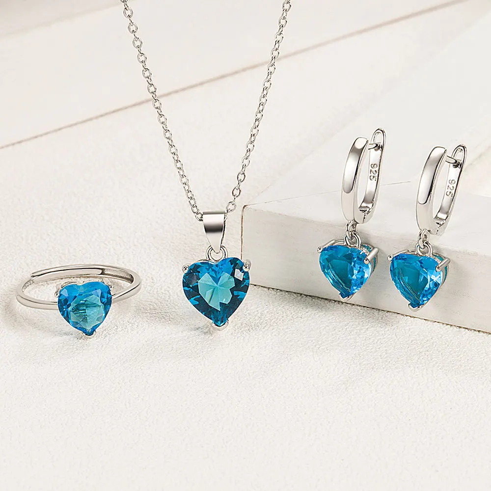 JEWELRY SETS FOR WOMEN HEART ZIRCON