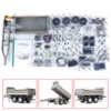 LESU 1/14 Self-dumping Full Trailer Metal 2 Axles Unpainted Trailers Model Parts For Remote Control Hydraulic Tractor Dump Truck 1