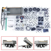 LESU 1/14 Self-dumping Full Trailer Metal 2 Axles Unpainted Trailers Model Parts For Remote Control Hydraulic Tractor Dump Truck 1