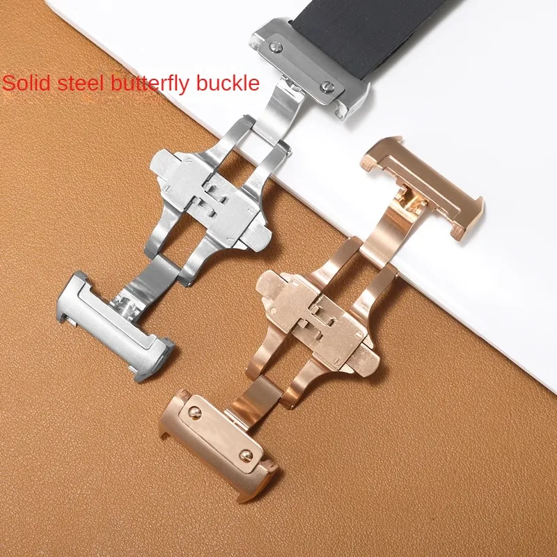 Rubber Watch Strap Substitute Sandos Santos 100 Santos Series Fat Straight interfcae Silicone Watch Strap 20/23/25mm