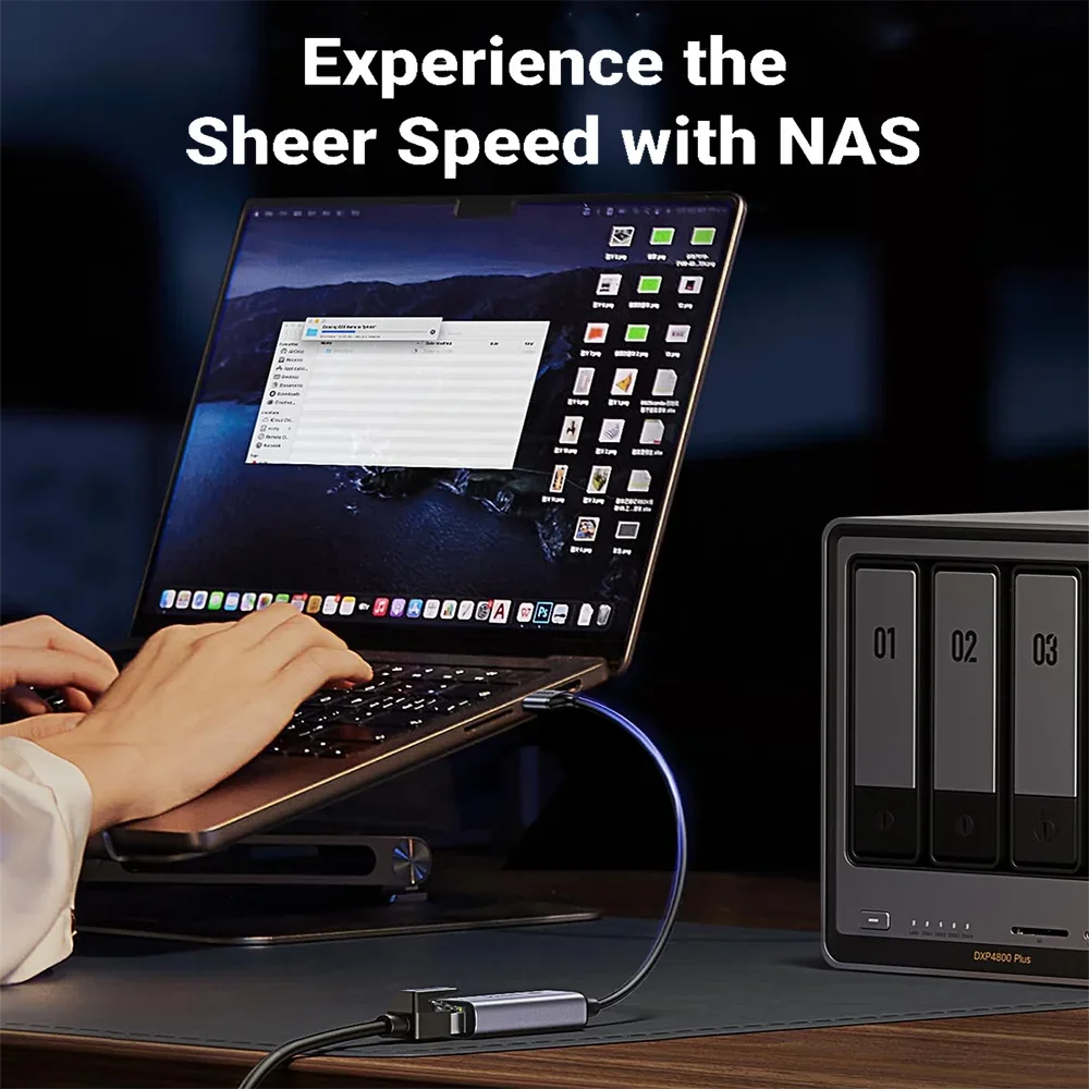 5Gbps 유선 USB 네트워크 카드 기가비트 어댑터 USB/Type-C - RJ45 LAN 이더넷 컨버터 허브(노트북용) Win11은 5G/2.5G/1G를 지원합니다.