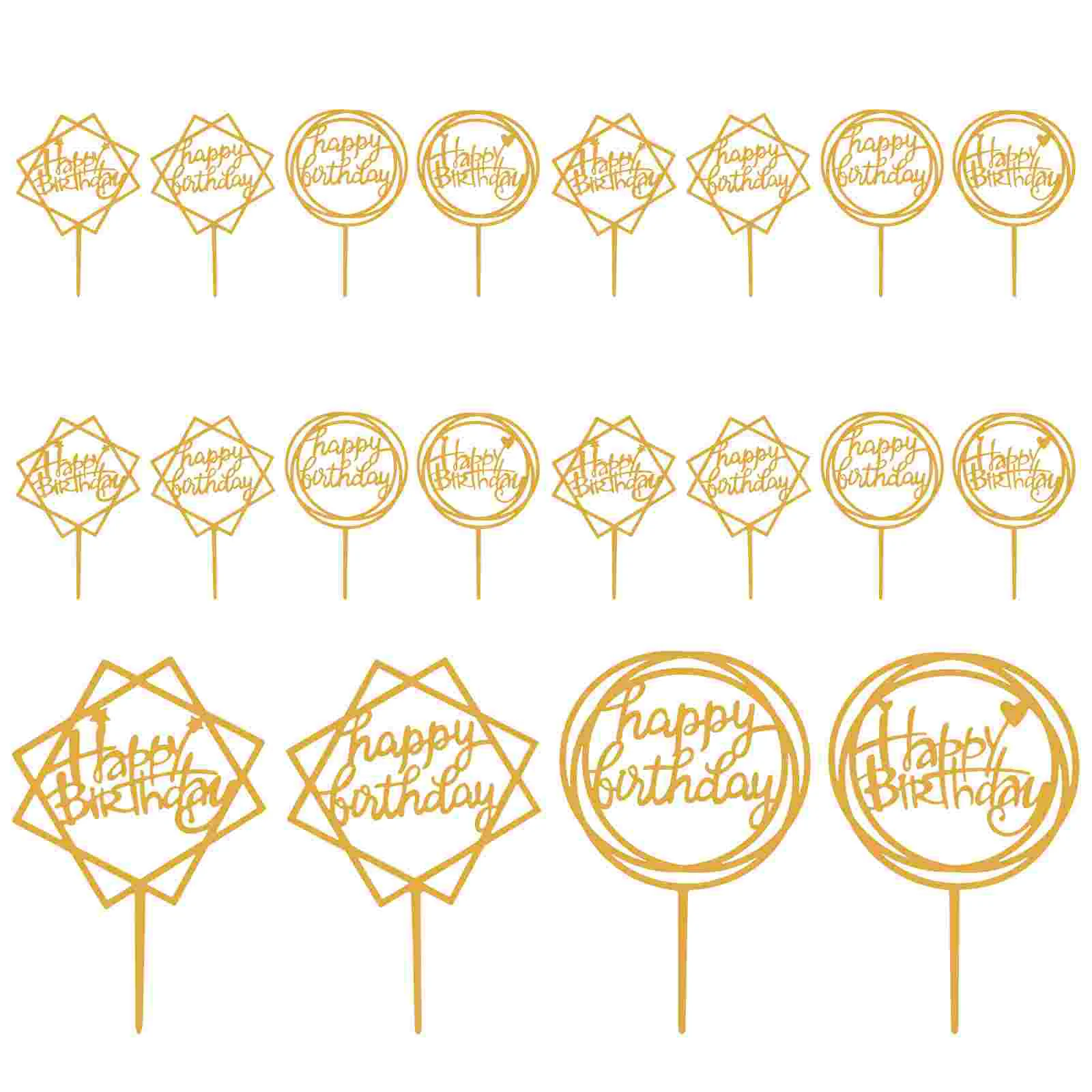 

20pcs Acrylic Cupcake Toppers Cake Picks Birthday Party Dessert Cake Decoration Cake Pick