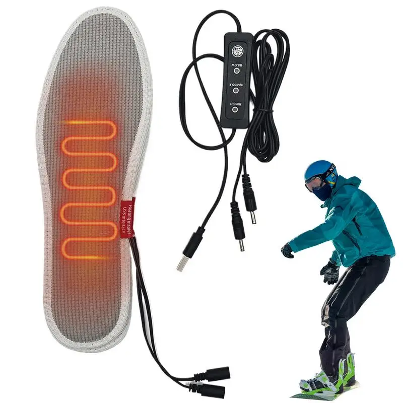 Heated Insoles 1 Pair Electric Thermal Insoles for Winter Fall Indoor Outdoor Washable Cold Weather Foot Warmers