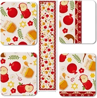 Shana Tova Jewish New Year Linen Table Runners Dresser Scarves Reusable Rosh Hashanah Table Runners Kitchen Dining Decorations 5