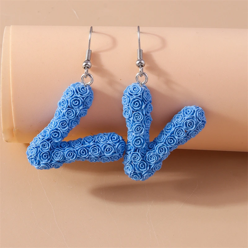 Modische Bunte A-Z 26 Englische Buchstaben Ohrhänger für Frauen und Mädchen Brincos Femme Party Urlaub Schmuck Geschenke – Detail 26