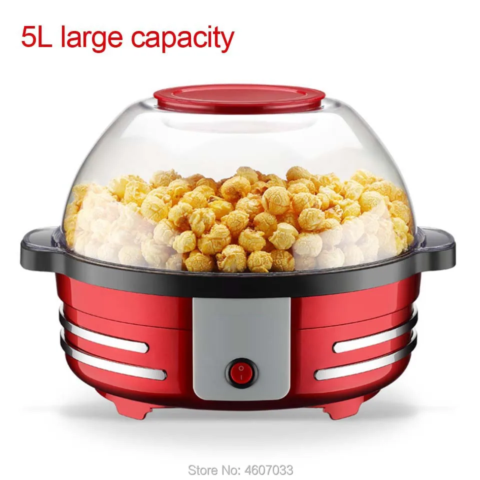 

5L large capacity Electric Corn popcorn Maker Household Automatic Hot Air Popcorn Making Machine DIY Corn Popper can barbecue