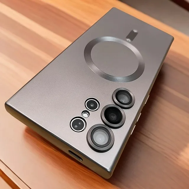 Funda mate de carga inalámbrica magnética de lujo para Samsung Galaxy S25 S24 S23 S 25 24 Ultra Plus, funda suave a prueba de golpes para teléfono