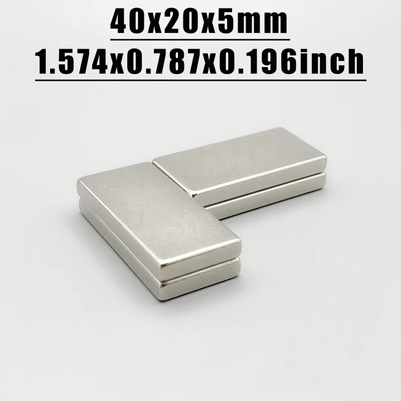 1/2/5/10/15PCS 40x20x5mm Quadrate Rare Earth Neodymium Magnet N35 Block Strong Powerful Magnets 40x20x5 Permanent Magnet 40*20*5