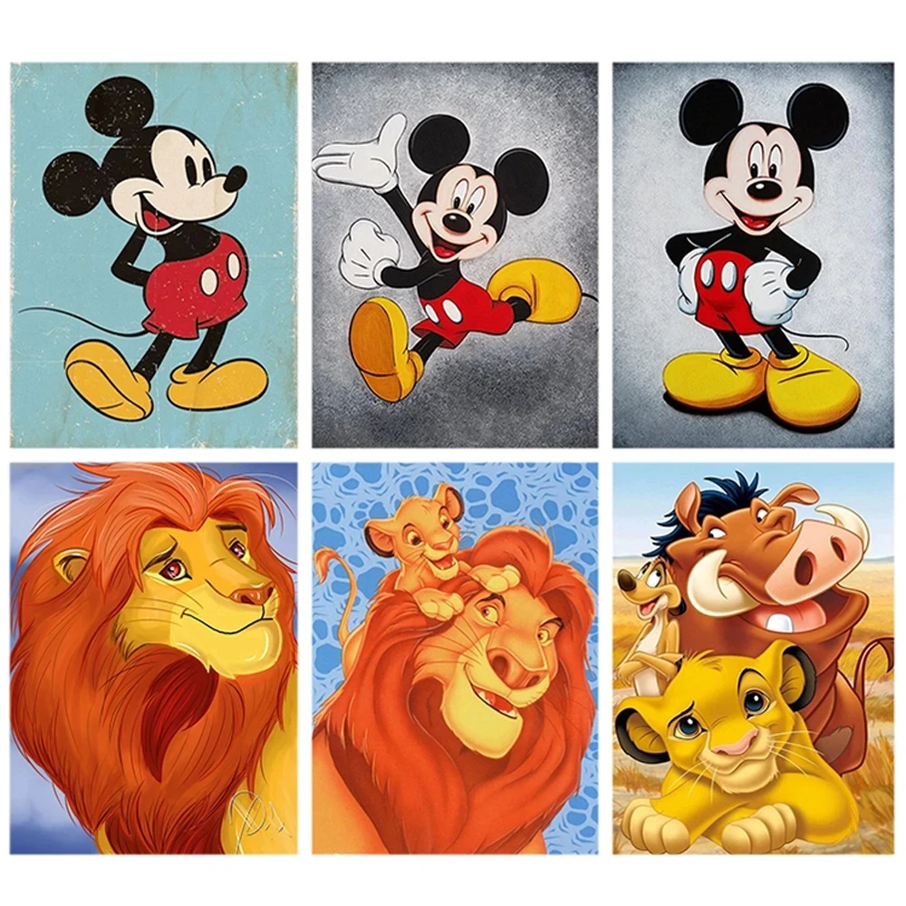 Disney Cartoon Lion King Simba Diamond Drawing Round/Square Bit Kit Ricamo Mosaico Strass Craft Per La Decorazione Domestica
