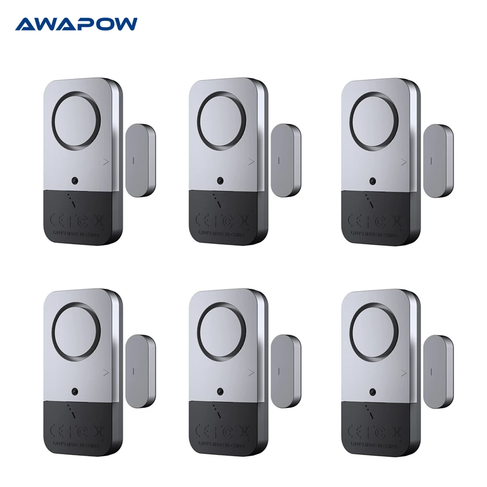 Awapow Wireless Door Window Sensors Alarm 120dB Home Anti-theft Security Protection System Door Window Magnetic Burglar Alarm simple anti theft door and window alarm home wireless security alarm magnetic triggered door alarm for home security